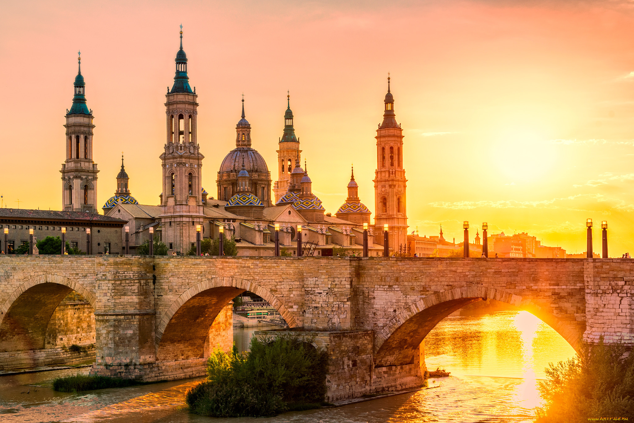 zaragoza pilar sunset, , - , 